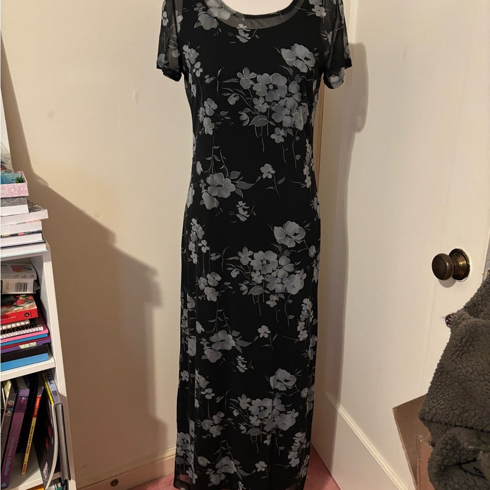 Elegant Black Floral Dress
